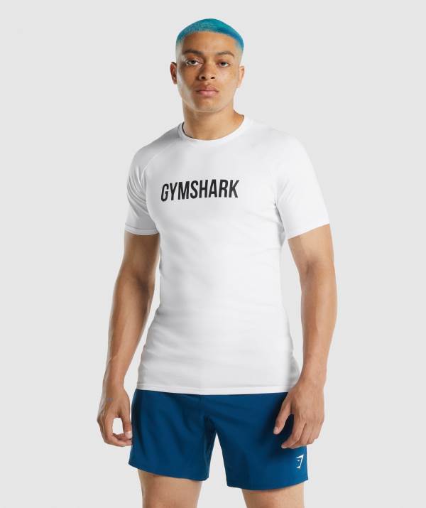 Panske Tricka Gymshark Apollo Biele | FH7491082